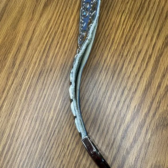 Kippys cowgirl glitter light blue leather rhinestone belt, 32 - Picture 7 of 7